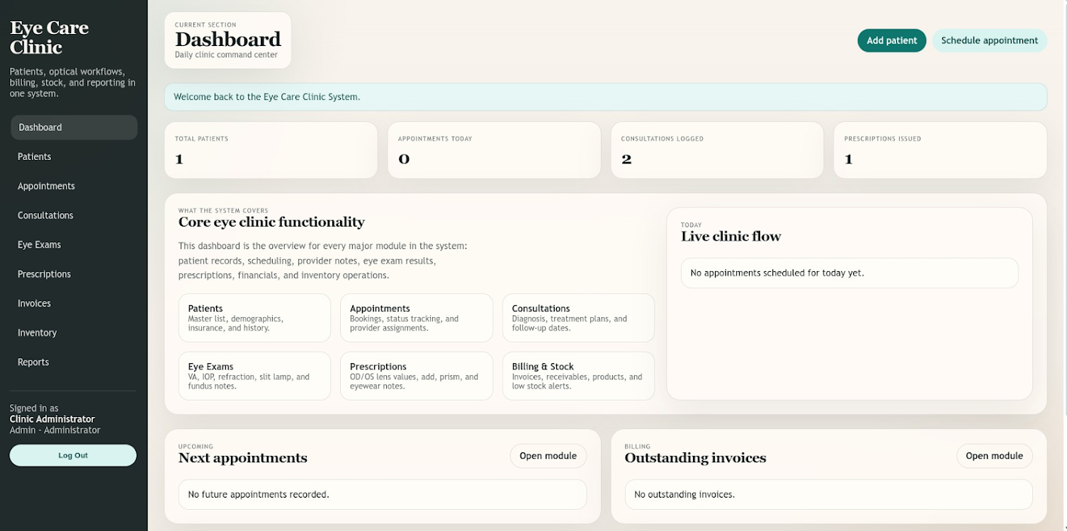 Eye Care Clinic System