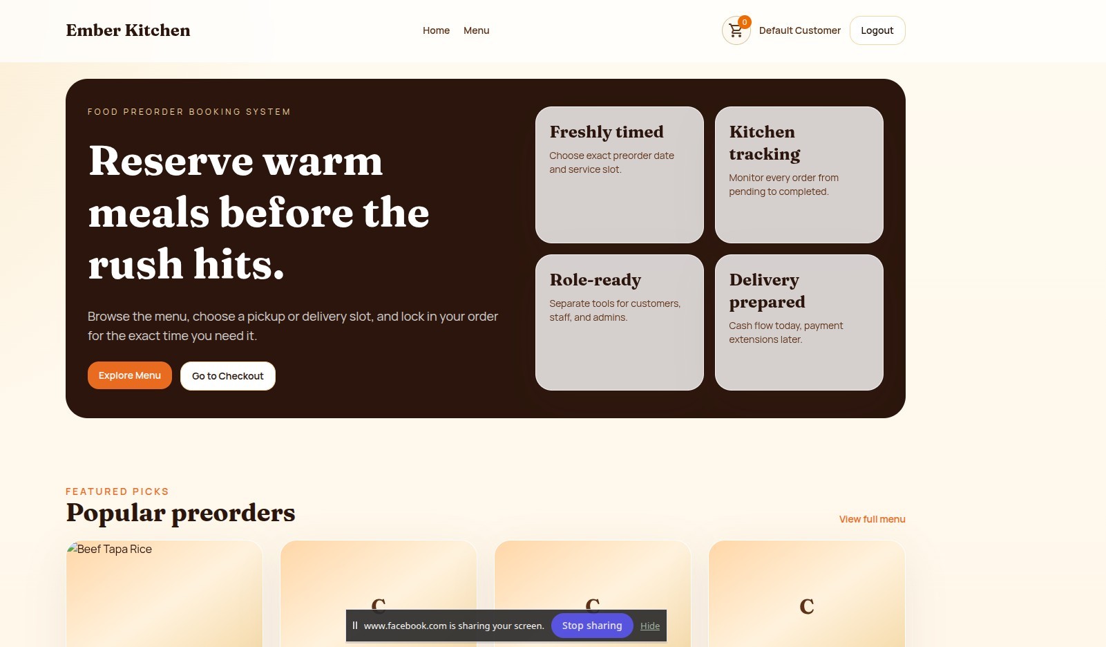 Food Booking Management